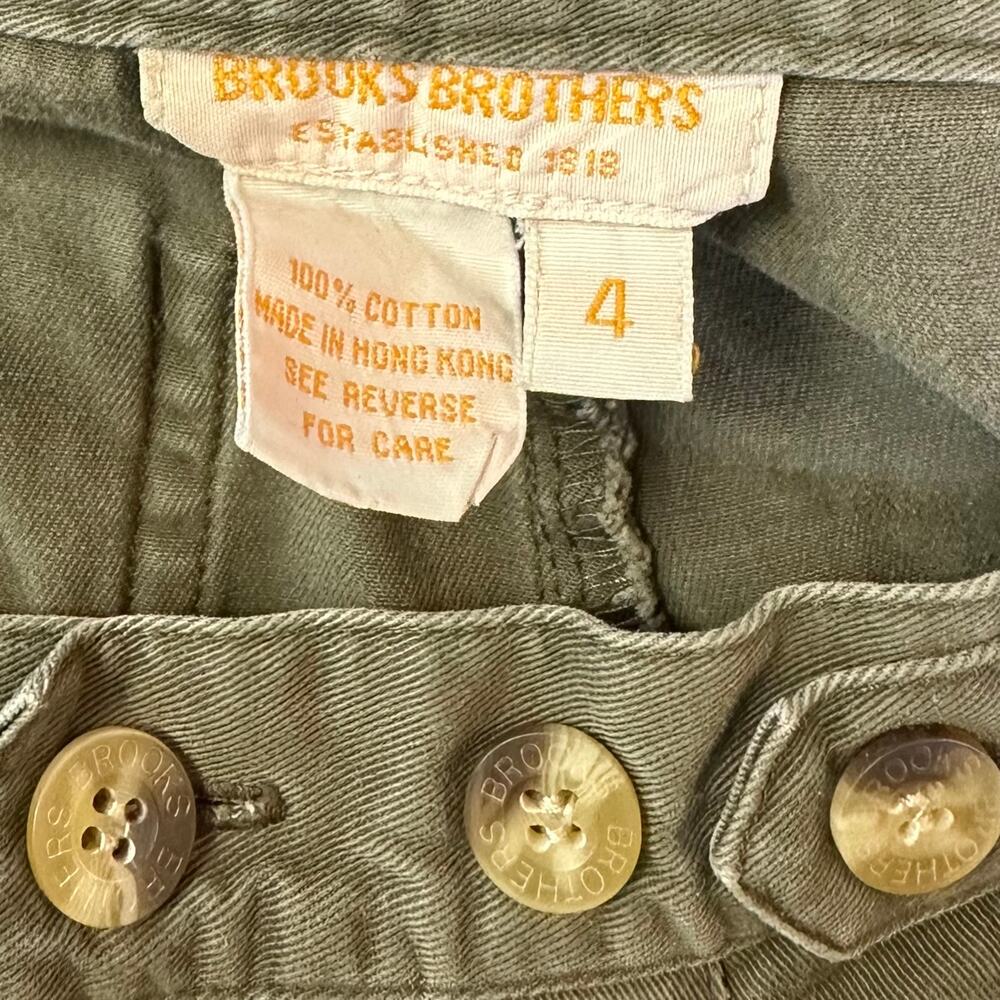 Brooks Brothers Khaki High Waist Pleated Trouser Shorts Green Size 4 - Picture 6 of 6